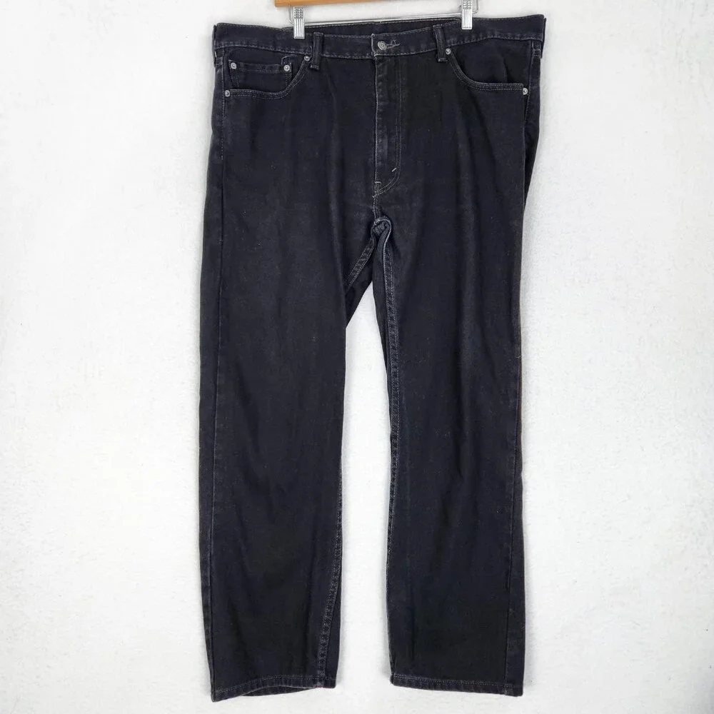 Levis Jeans Mens 40x30 Black 505 Straight Leg Denim Cotton Five Pocket Casual